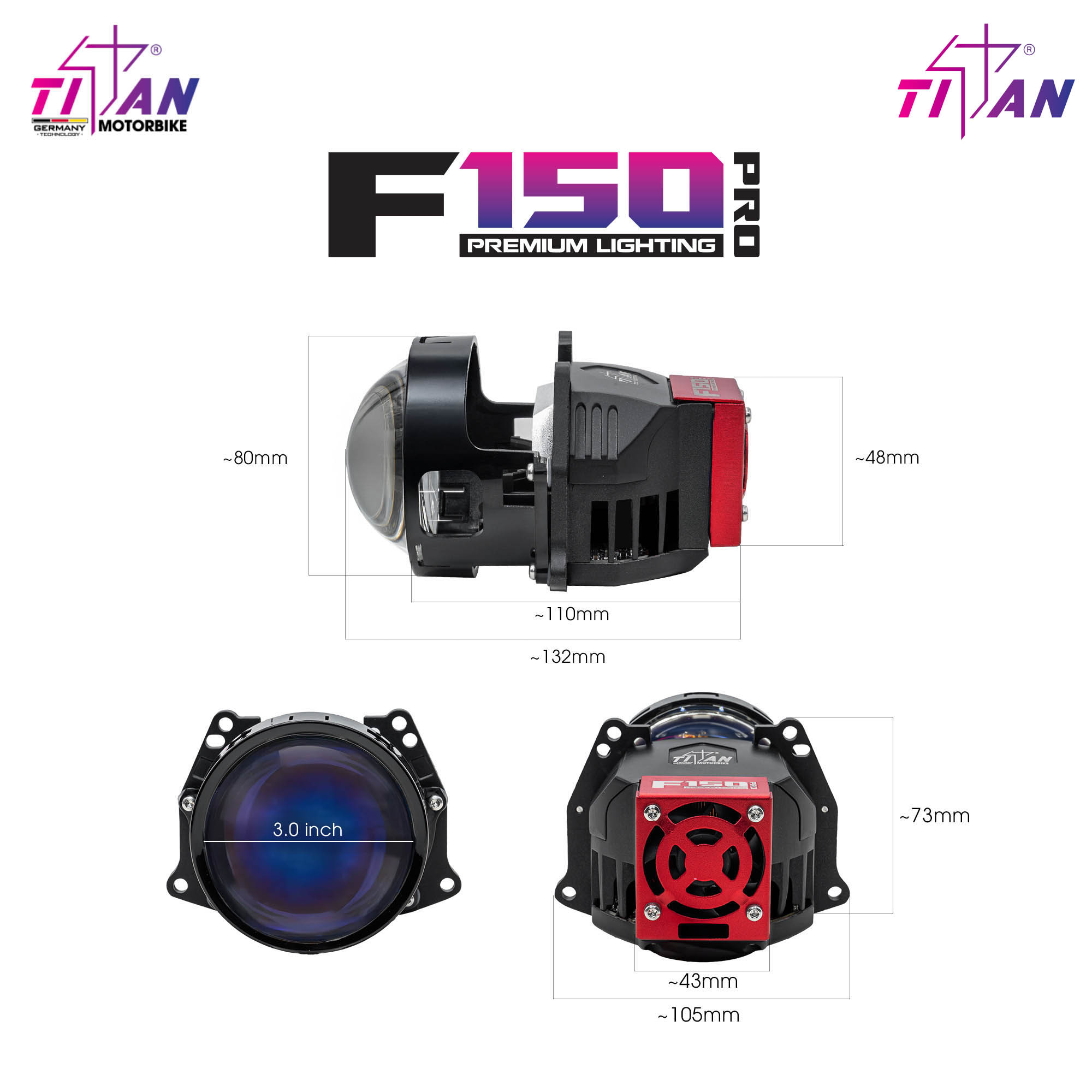 BI LED TITAN MOTO F150 PRO